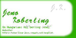 jeno koberling business card